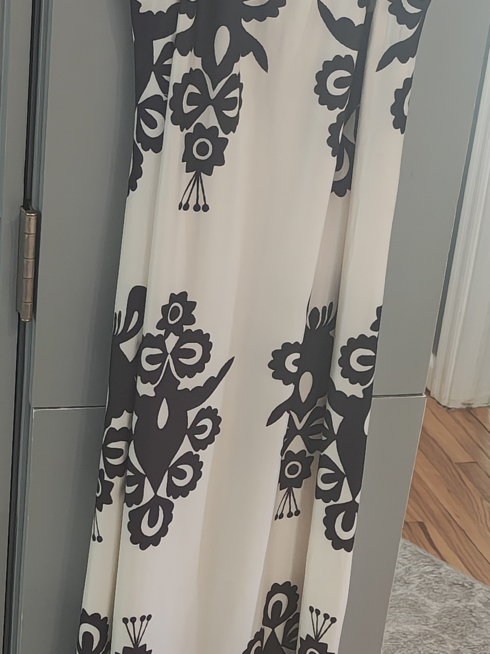 Maxi Dress in Black & White Floral Print